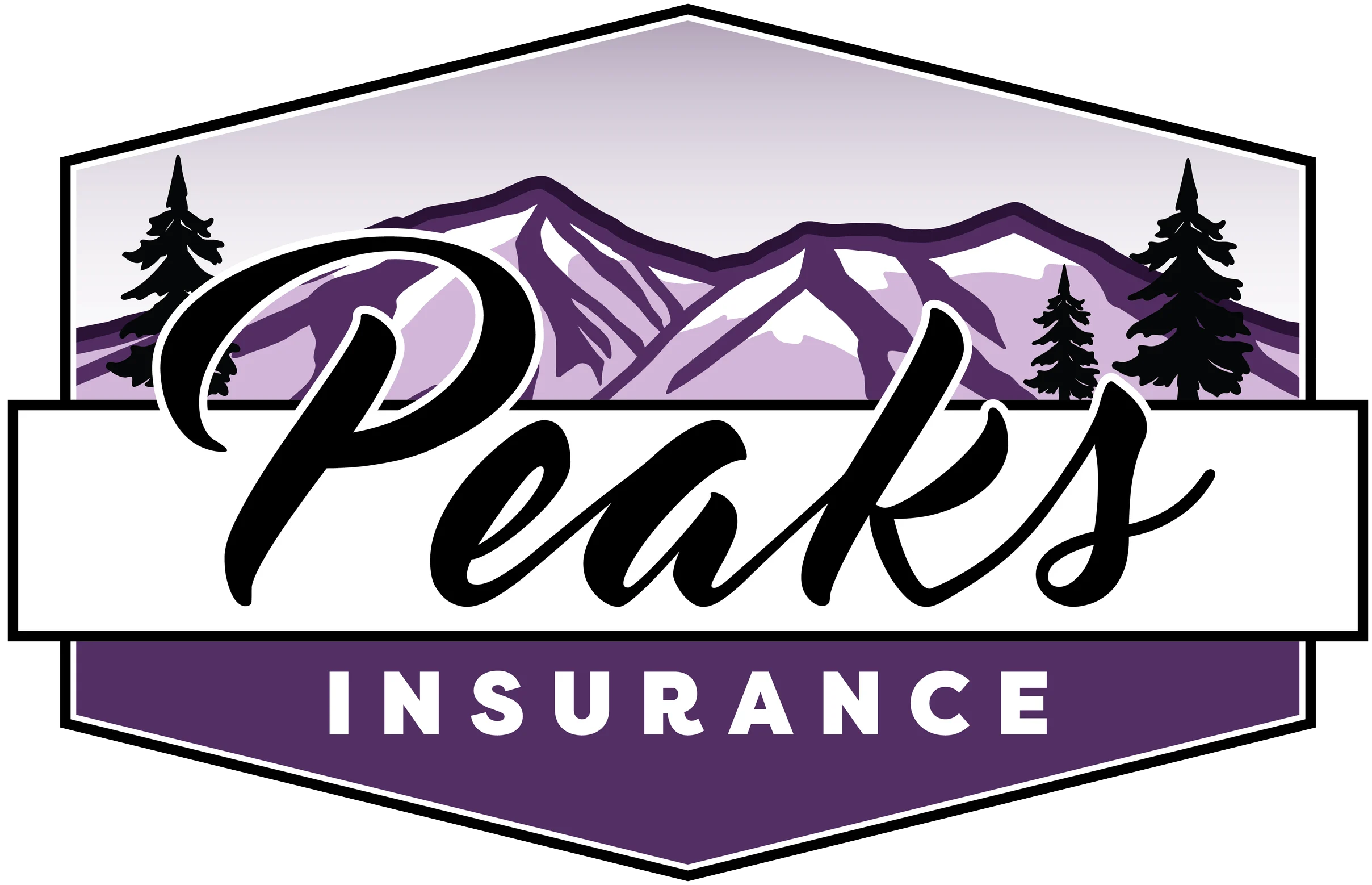 Peaks Insurance mountain emblem and wordmark